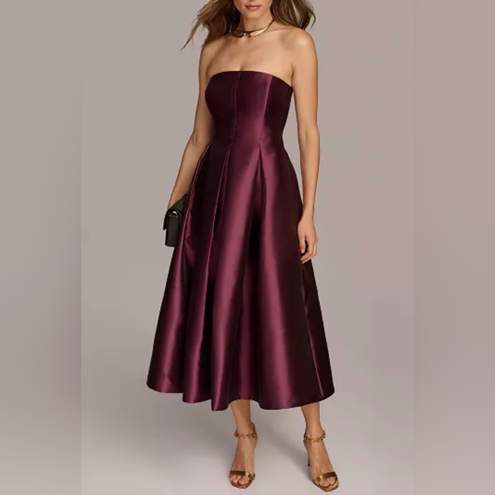 NWT Donna Karan New York Strapless Fit & Flare Cocktail Dress, 12,Holidays Party